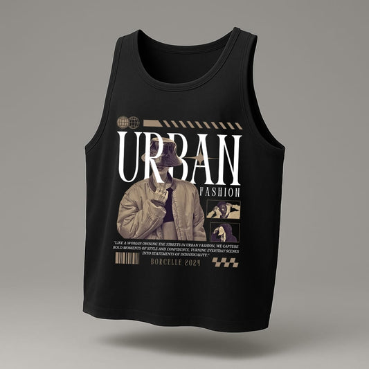 "URBAN FASHION" Styled Shadow Edition Tank Top