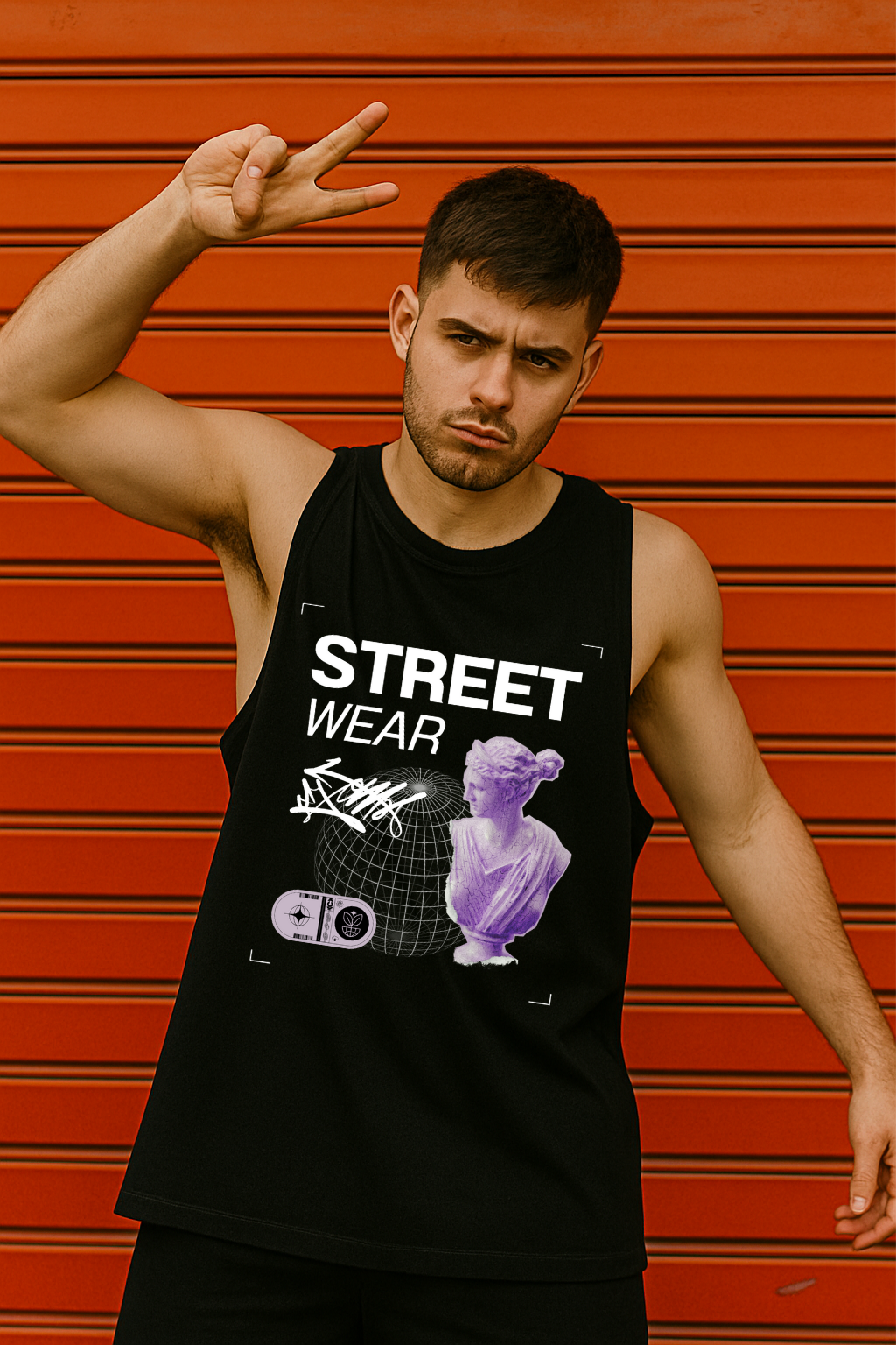 "STREET WEAR" Styled Shadow Edition Tank Top